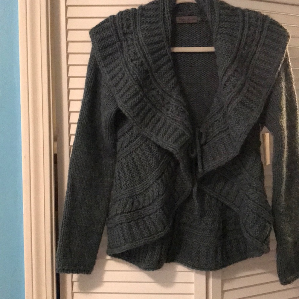 Elsamanda teal Alpaca/Wool sweater jacket